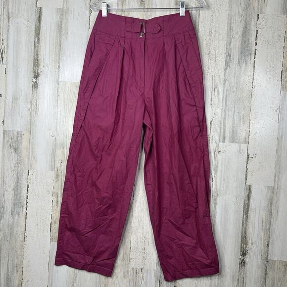 Vintage Christian Dior Women's Pants Size 10 Pink 100% Cotton w Belt Pockets‎ - Picture 1 of 14